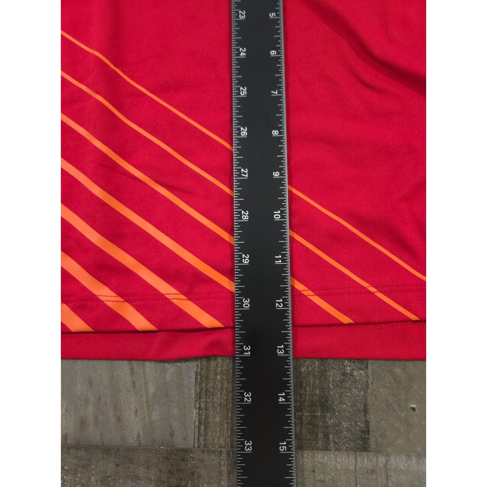 Nike Dri-FIT NFL Tampa Bay Buccaneers Red Orange Stripe Golf Polo Shirt Mens XL - Picture 6 of 10